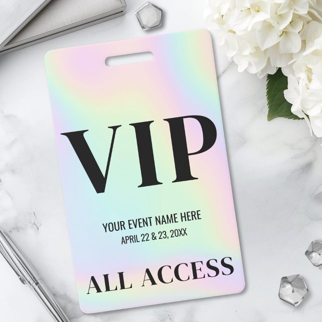 Holographic Simple VIP Event ID Badge (Holographic Simple VIP Event Badge)