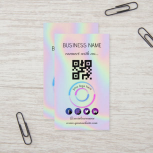 Holographic -Social Media QR Code  Business Card
