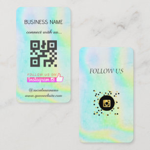 Holographic -Social Media QR Code  Business Card