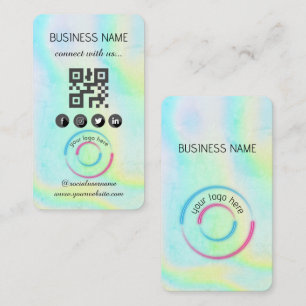 Holographic -Social Media QR Code  Business Card