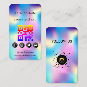 Holographic -Social Media QR Code  Business Card