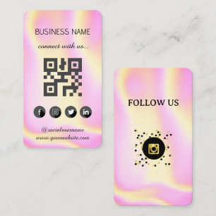 Holographic -Social Media QR Code  Business Card