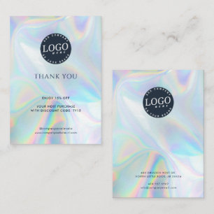Holographic Social Media Website Client Loyalty Discount Card