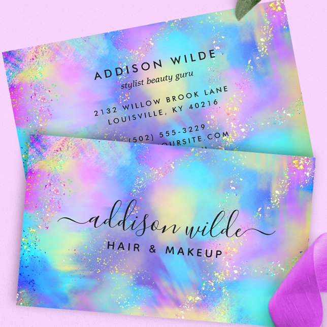 Holographic Sparkle Opal Iridescent Business Card (Creator Uploaded)