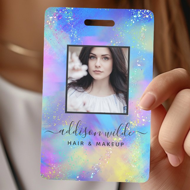 Holographic Sparkle Opal Iridescent Business ID Badge (Creator Uploaded)