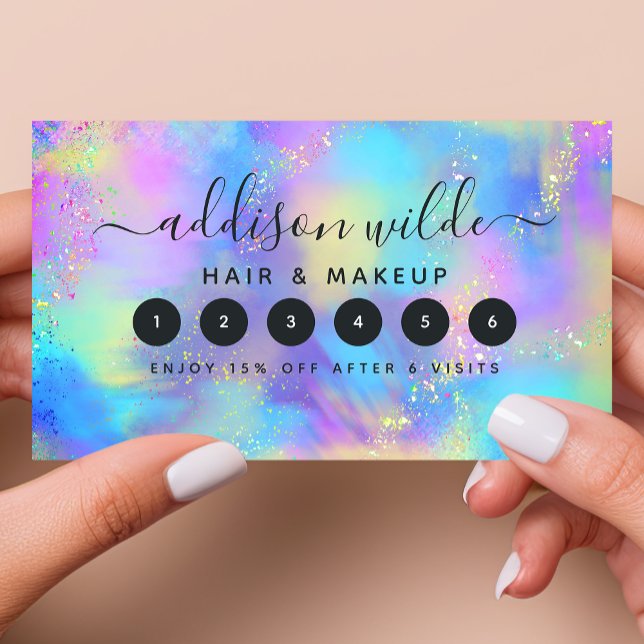 Holographic Sparkle Opal Iridescent Business Loyalty Card (Creator Uploaded)
