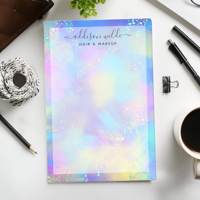 Holographic Sparkle Opal Iridescent Business Post-it Notes (Creator Uploaded)
