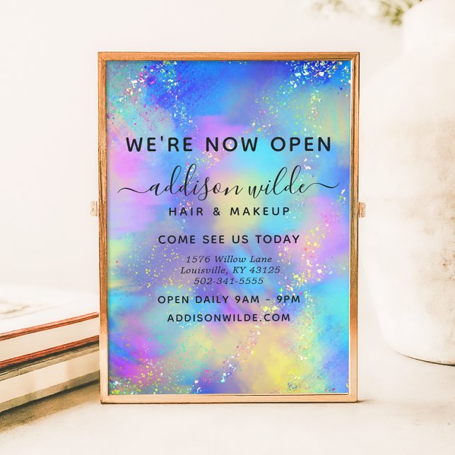 Holographic Sparkle Opal Iridescent Business Poster (Creator Uploaded)