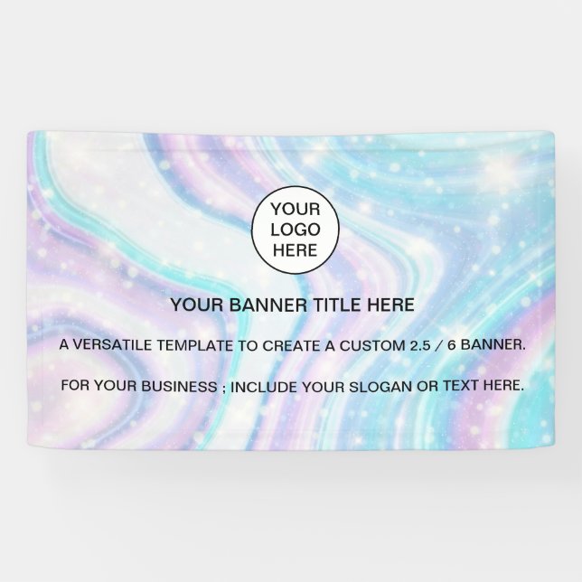 Holographic Sparkle Opal Iridescent business sign (Horizontal)