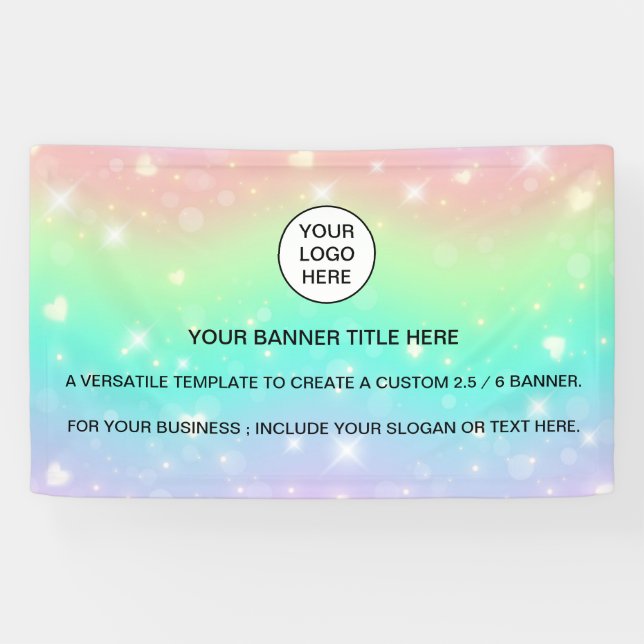  Holographic Sparkle Opal Iridescent business sign (Horizontal)