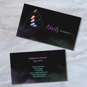 Holographic Sparkling Glitter Nail Art Manicure  Business Card
