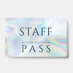 Holographic Staff All Access Pass Employee Name ID Badge