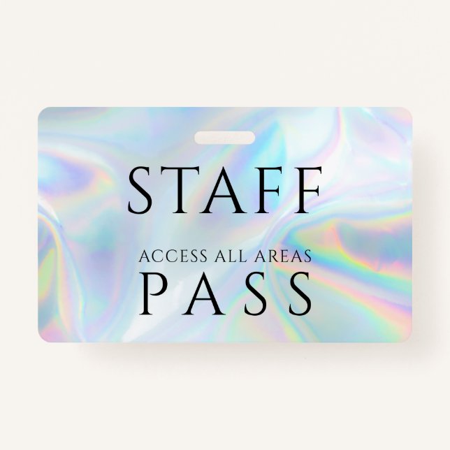 Holographic Staff All Access Pass Employee Name ID Badge (Front)