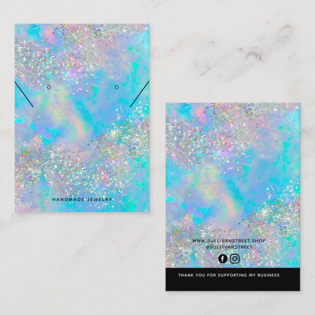 Holographic Stone  Necklace Earrings Display Card (Front/Back)