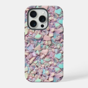 Holographic Stones Pattern Personalised iPhone 15 Pro Case