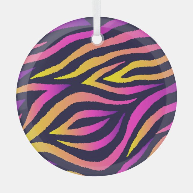 Holographic stripes, seamless futuristic pattern. glass tree decoration (Front)