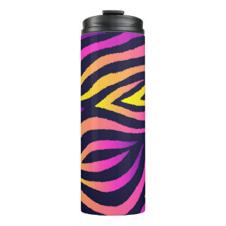 Holographic stripes, seamless futuristic pattern. thermal tumbler