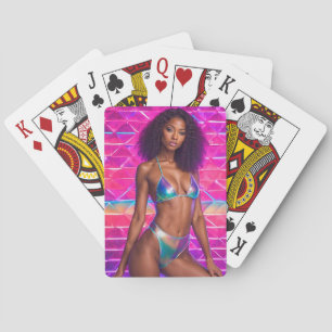 Holographic Swimsuit Model 1990s Style Playing Cards
