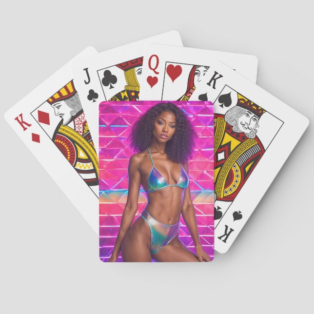 Holographic Swimsuit Model 1990s Style Playing Cards (Back)