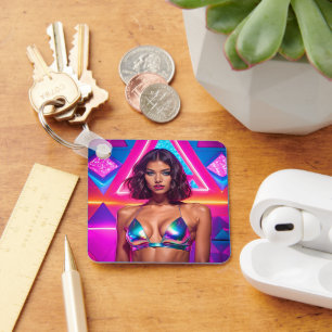 Holographic Swimsuit Model Key Ring