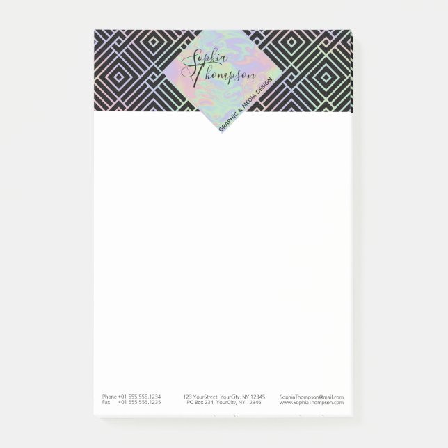 Holographic Symmetric Pattern - Post-it® Notes (Front)