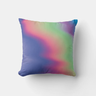 Holographic texture with colourful stains. Psyched Cushion