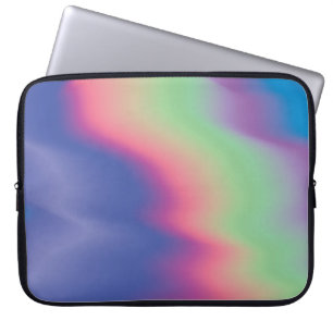 Holographic texture with colourful stains. Psyched Laptop Sleeve