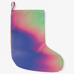 Holographic texture with colourful stains. Psyched Small Christmas Stocking