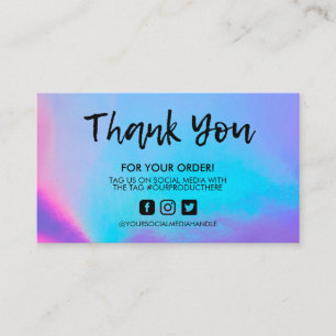 Holographic Thank You Small Business Card