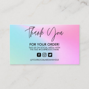 Holographic Thank You Trendy Salon Business Card