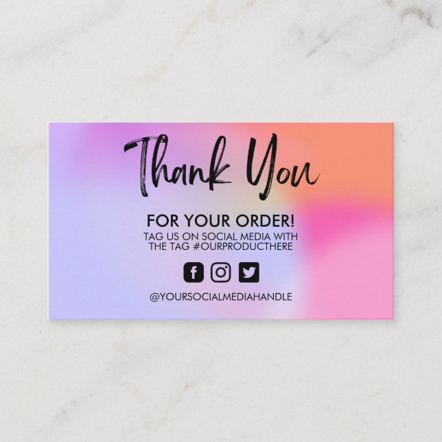 Holographic Thank You Trendy Salon Business Card (Front)