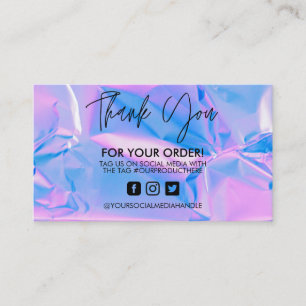 Holographic Thank You Trendy Salon Business Card
