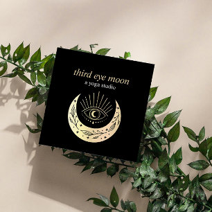 Holographic Third EYE Moon Yoga Spiritual Coach  Square Business Card