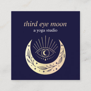 Holographic Third EYE Moon Yoga Spiritual Coach Square Business Card