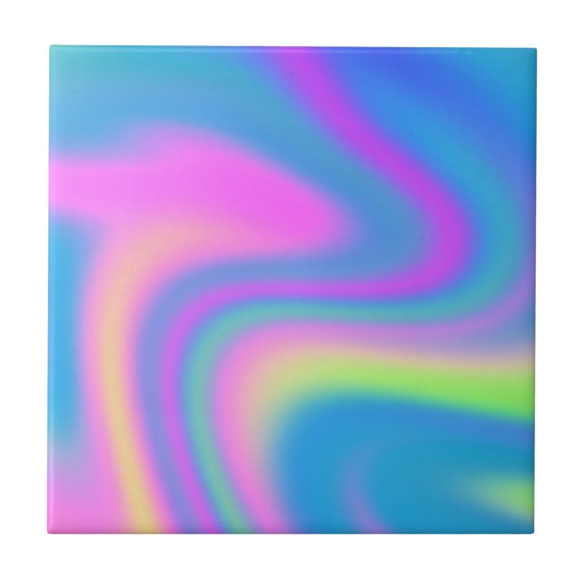 Holographic Tie Dye Ceramic Tile (Front)