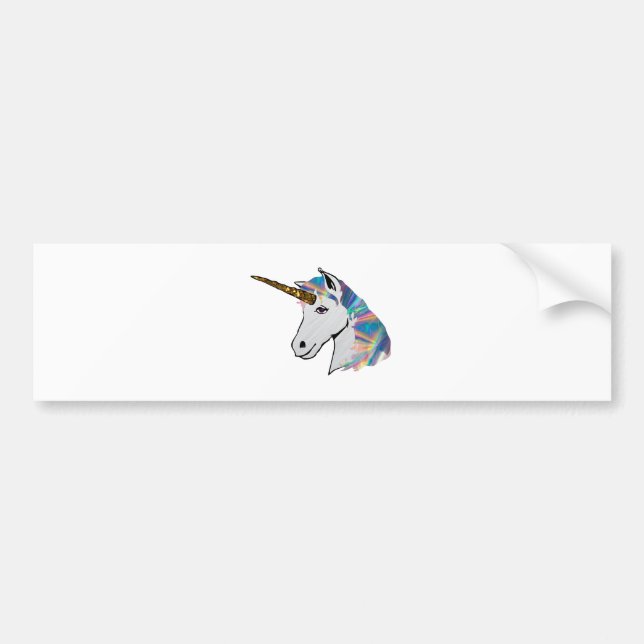 holographic unicorn bumper sticker (Front)