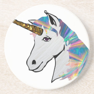 holographic unicorn coaster