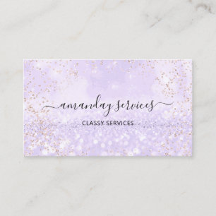 Holographic Unicorn Confetti Boutique  Purple Busi Business Card