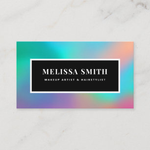 Holographic unicorn Makeup hair glitter drips glam Business Card