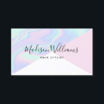 Holographic unicorn rainbow hair pink colour block business card<br><div class="desc">Holographic unicorn rainbow hair pink colour block</div>