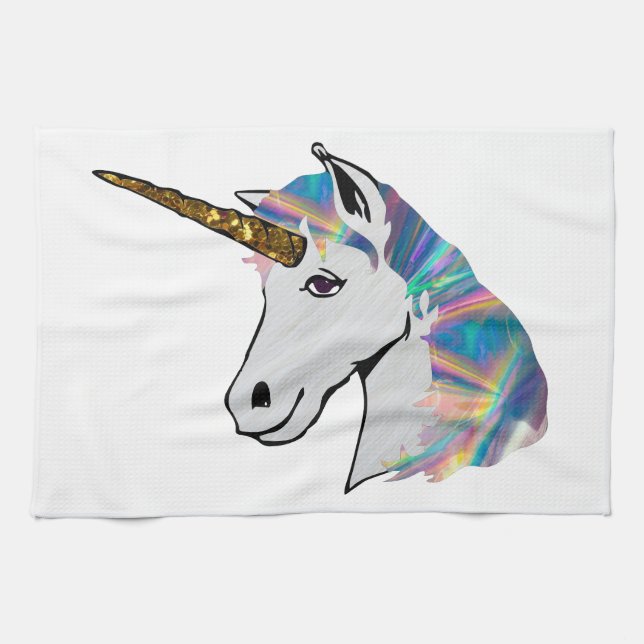 holographic unicorn tea towel (Horizontal)