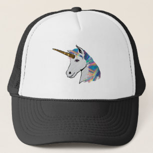 holographic unicorn trucker hat