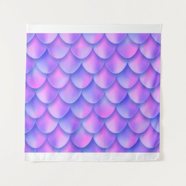 Holographic violet mermaid tail foil texture effec tapestry (Front)