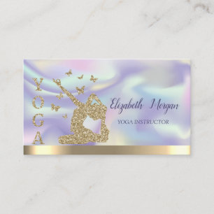 Holographic  Women Silhouette, Yoga Instructor Business Card