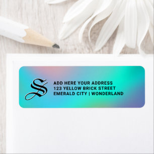 Holographic Wonderland   Monogram Return Address Label