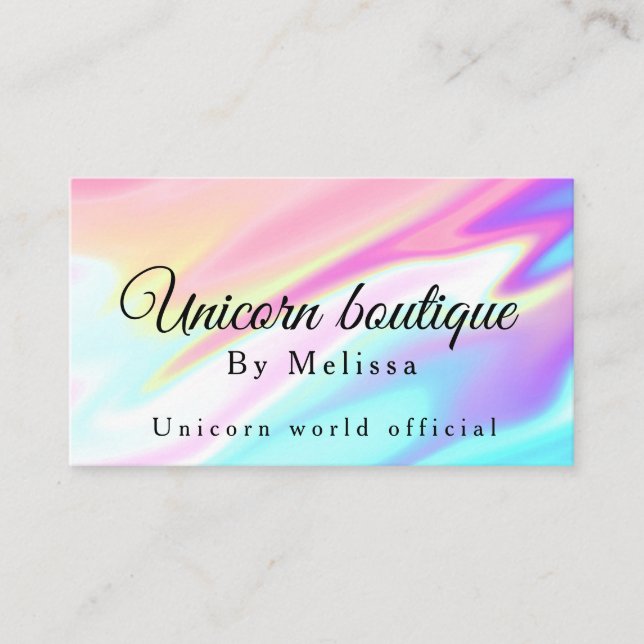 Holography Unicorn Business Card (Front)