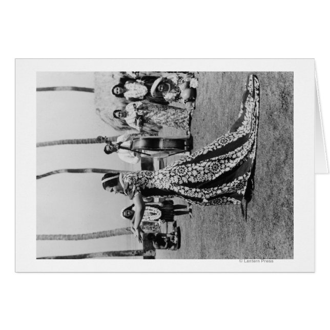 Holoku Hula Dancer with Band PhotographHawaii (Front Horizontal)