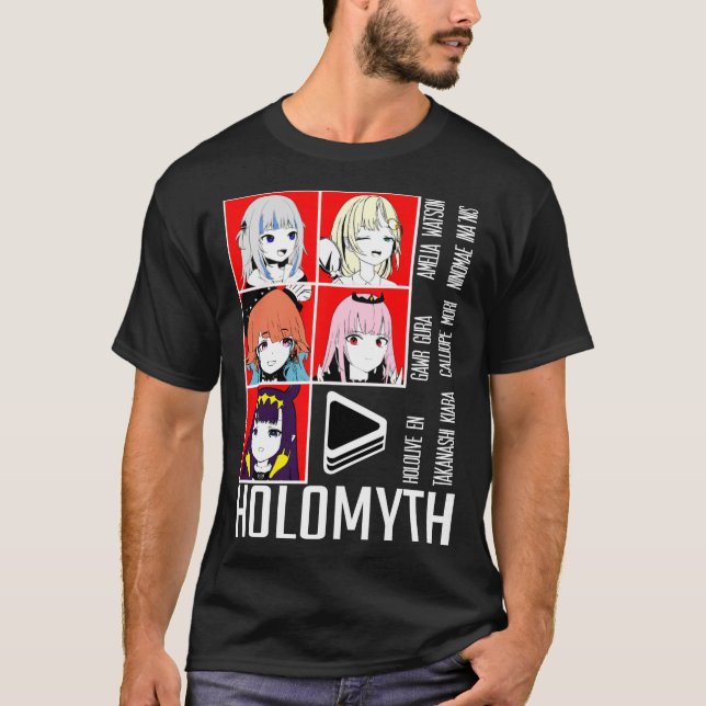Hololive EN Holomyth Red Panel Classic T-Shirt (Front)