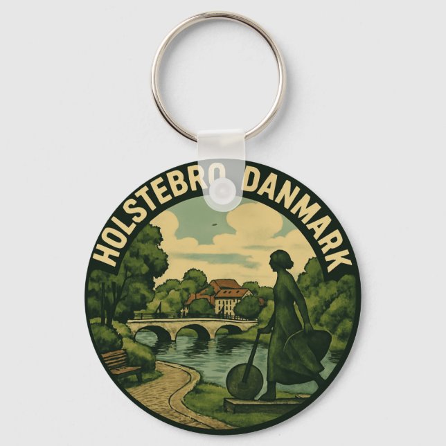 Holstebro Denmark Giacometti Key Ring (Front)