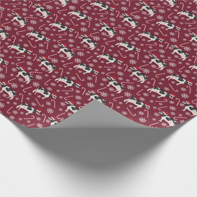 Holstein Cattle Christmas Wrapping Paper (Corner)